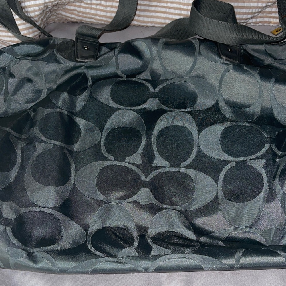 Coach Gray Signature Nylon Tote with removable pouch Coach - Picture 6 of 8